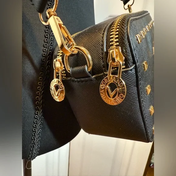 Valentino Orlandi Black and Gold Studded Crossbody Bag - Picture 11 of 13